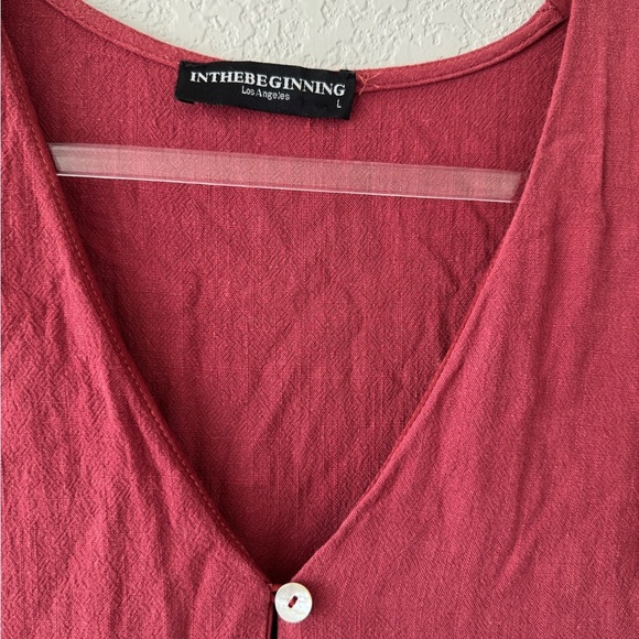 In the Beginning - Burgandy/Red dress with front bottoms and side zipper - Picture 3 of 8